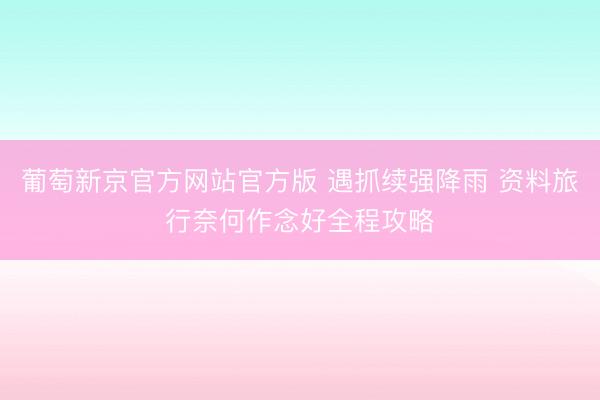 葡萄新京官方网站官方版 遇抓续强降雨 资料旅行奈何作念好全程攻略