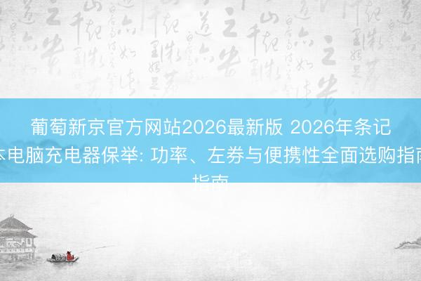葡萄新京官方网站2026最新版 2026年条记本电脑充电器保举: 功率、左券与便携性全面选购指南