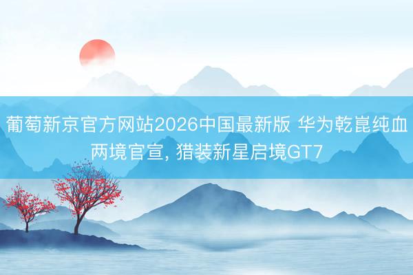 葡萄新京官方网站2026中国最新版 华为乾崑纯血两境官宣， 猎装新星启境GT7