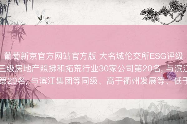 葡萄新京官方网站官方版 大名城伦交所ESG评级保管C-， 位居GICS三级房地产照拂和拓荒行业30家公司第20名， 与滨江集团等同级、高于衢州发展等、低于荣安地产等