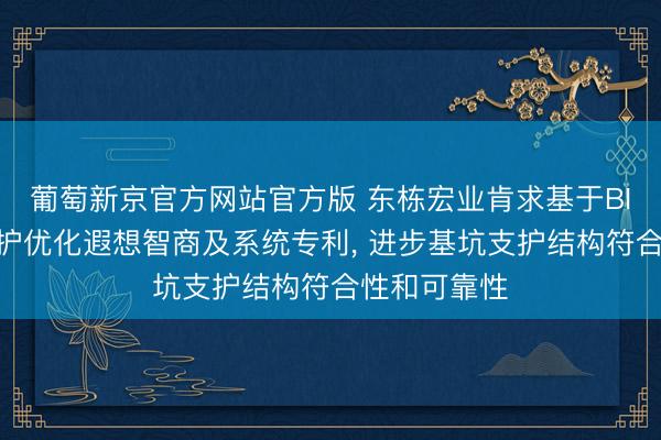 葡萄新京官方网站官方版 东栋宏业肯求基于BIM的基坑支护优化遐想智商及系统专利， 进步基坑支护结构符合性和可靠性