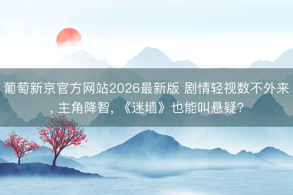 葡萄新京官方网站2026最新版 剧情轻视数不外来， 主角降智， 《迷墙》也能叫悬疑?