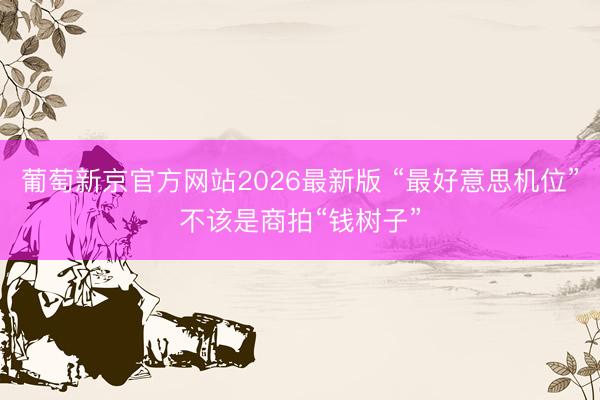 葡萄新京官方网站2026最新版 “最好意思机位”不该是商拍“钱树子”