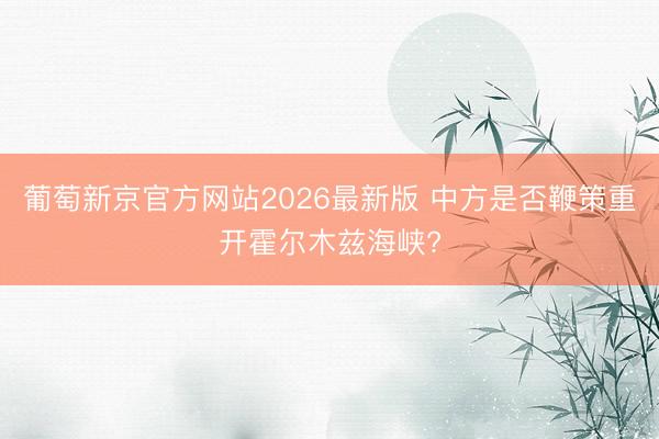 葡萄新京官方网站2026最新版 中方是否鞭策重开霍尔木兹海峡?
