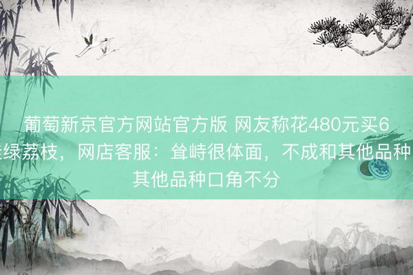 葡萄新京官方网站官方版 网友称花480元买6颗增城挂绿荔枝，网店客服：耸峙很体面，不成和其他品种口角不分